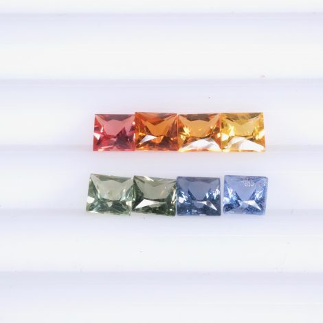 4mm Natural Rainbow Sapphire Square Faceted Gemstone