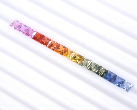 4mm Natural Rainbow Sapphire Square Faceted Gemstone