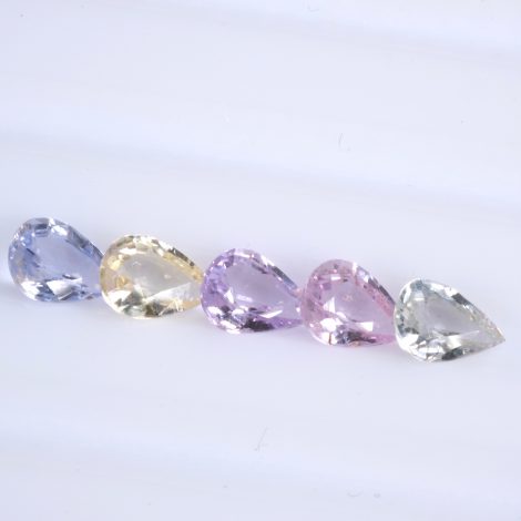 7x5mm Natural Rainbow Sapphire Pear Faceted Gemstone