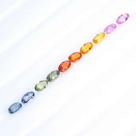 6x4mm Natural Rainbow Sapphire Oval Faceted Gemstone