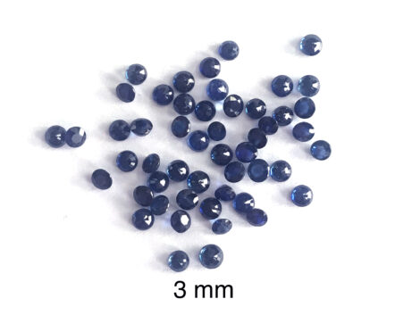 3mm Natural Blue Sapphire Round Faceted Gemstone