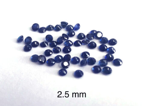 2.5mm Natural Blue Sapphire Round Faceted Gemstone