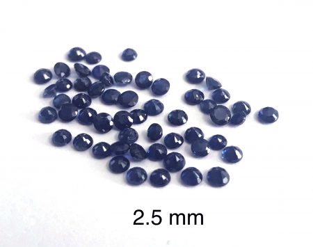 2.5mm Natural Blue Sapphire Round Faceted Gemstone