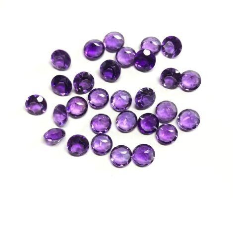 5mm Natural Amethyst Round Faceted Gemstone