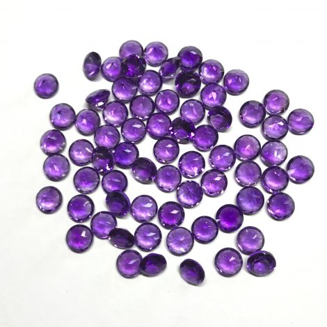 7mm Natural Amethyst Round Faceted Gemstone