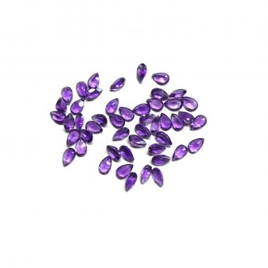 3x5mm Natural Amethyst Pear Faceted Gemstone