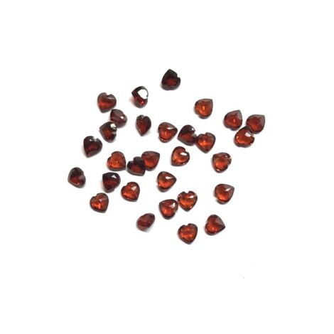 3mm Natural Red Garnet Heart Faceted Gemstone
