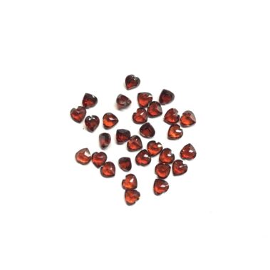 3mm Natural Red Garnet Heart Faceted Gemstone