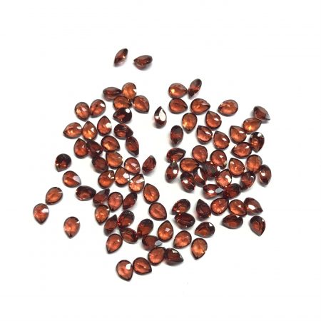 3x4mm Natural Red Garnet Pear Faceted Gemstone