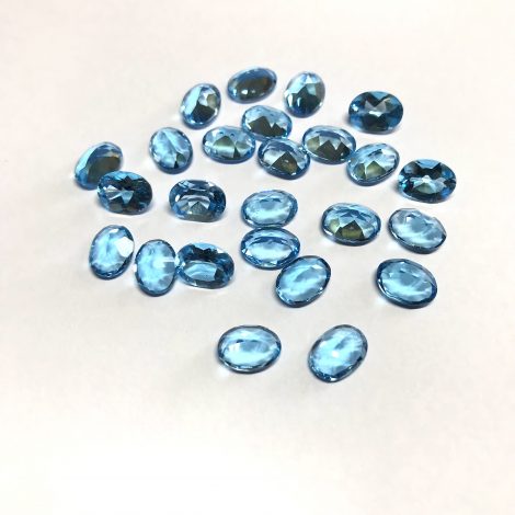 6x8mm Natural Swiss Blue Topaz Oval Faceted Gemstone