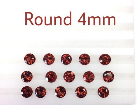 4mm Natural Red Garnet Round Faceted Gemstone