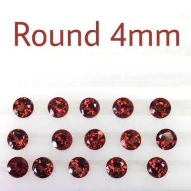 4mm Natural Red Garnet Round Faceted Gemstone