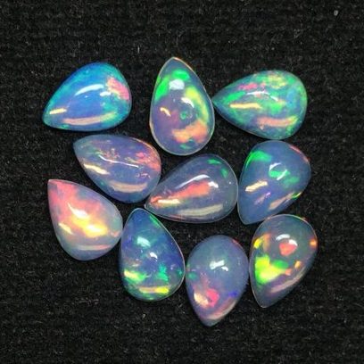 5x7mm Natural Ethiopian Opal Pear Cabochon