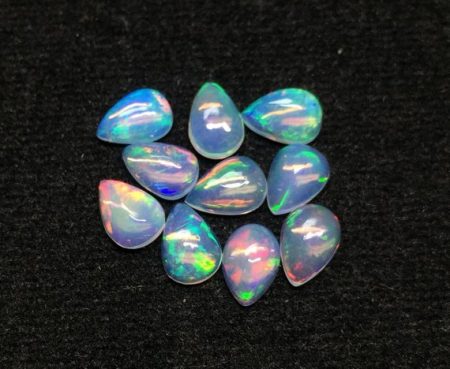 7x9mm Natural Ethiopian Opal Pear Cabochon
