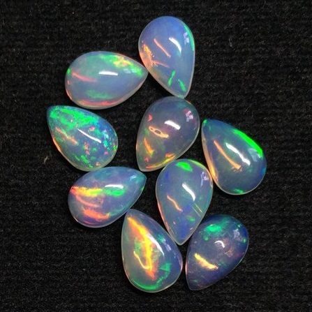 6x9mm Natural Ethiopian Opal Pear Cabochon