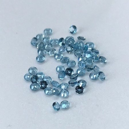2mm Natural Swiss Blue Topaz Round Faceted Gemstone