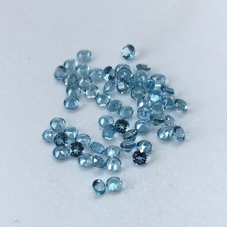 3mm Natural Swiss Blue Topaz Round Faceted Gemstone