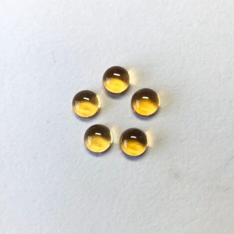 7mm Natural Citrine Round Cabochon