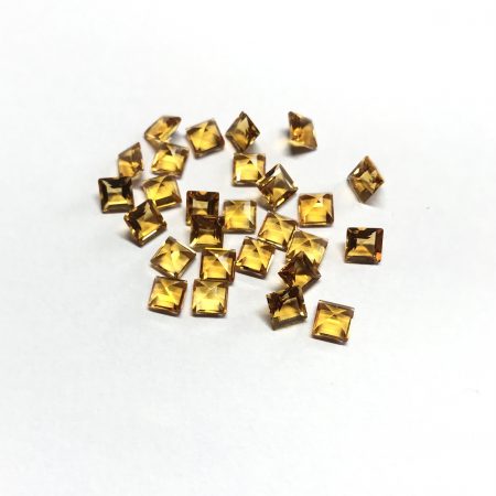 5mm Natural Citrine Square Faceted Gemstone