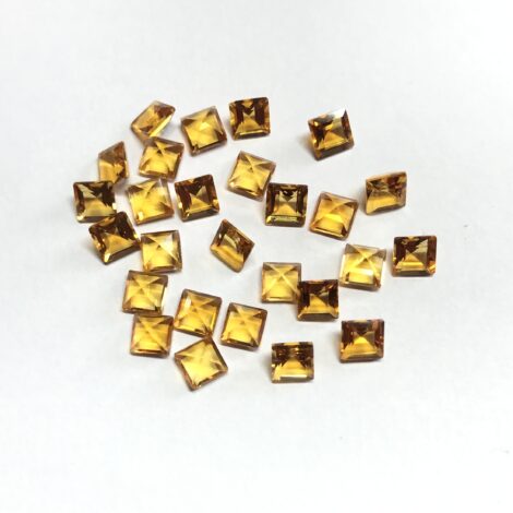 6mm Natural Citrine Square Faceted Gemstone