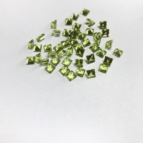 4mm Natural Peridot Square Faceted Gemstone