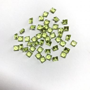 4mm Natural Peridot Square Faceted Gemstone