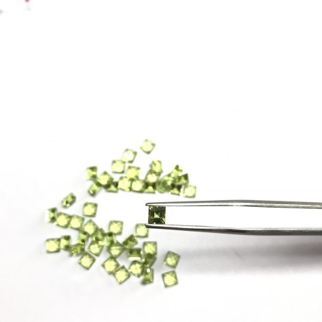 3mm Natural Peridot Square Faceted Gemstone