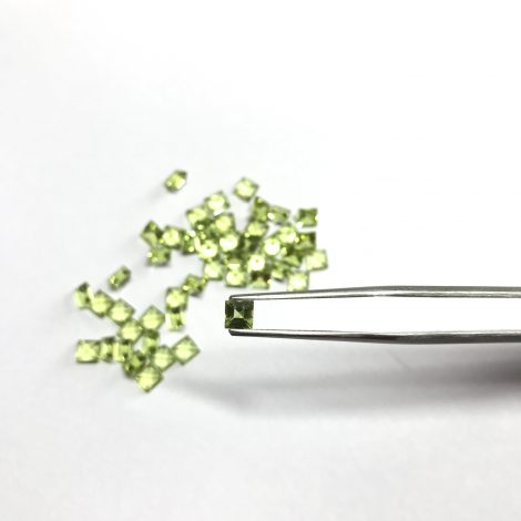 3mm Natural Peridot Square Faceted Gemstone