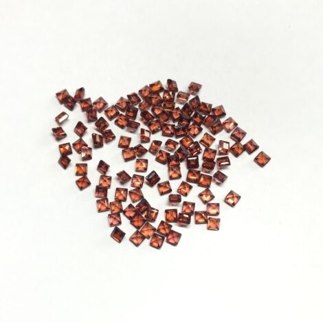 2mm Natural Red Garnet Square Faceted Gemstone