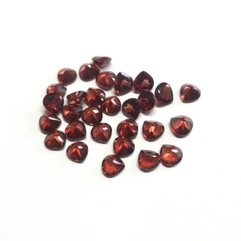 5mm Natural Red Garnet Heart Faceted Gemstone