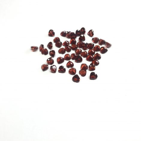 4mm Natural Red Garnet Heart Faceted Gemstone