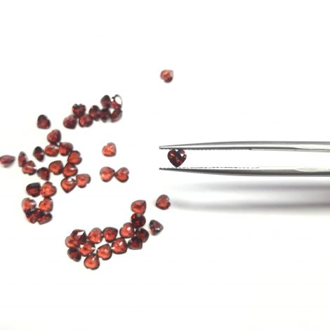 4mm Natural Red Garnet Heart Faceted Gemstone