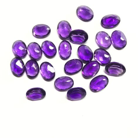 5x7mm Natural Amethyst Oval Faceted Gemstone