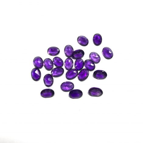 5x7mm Natural Amethyst Oval Faceted Gemstone