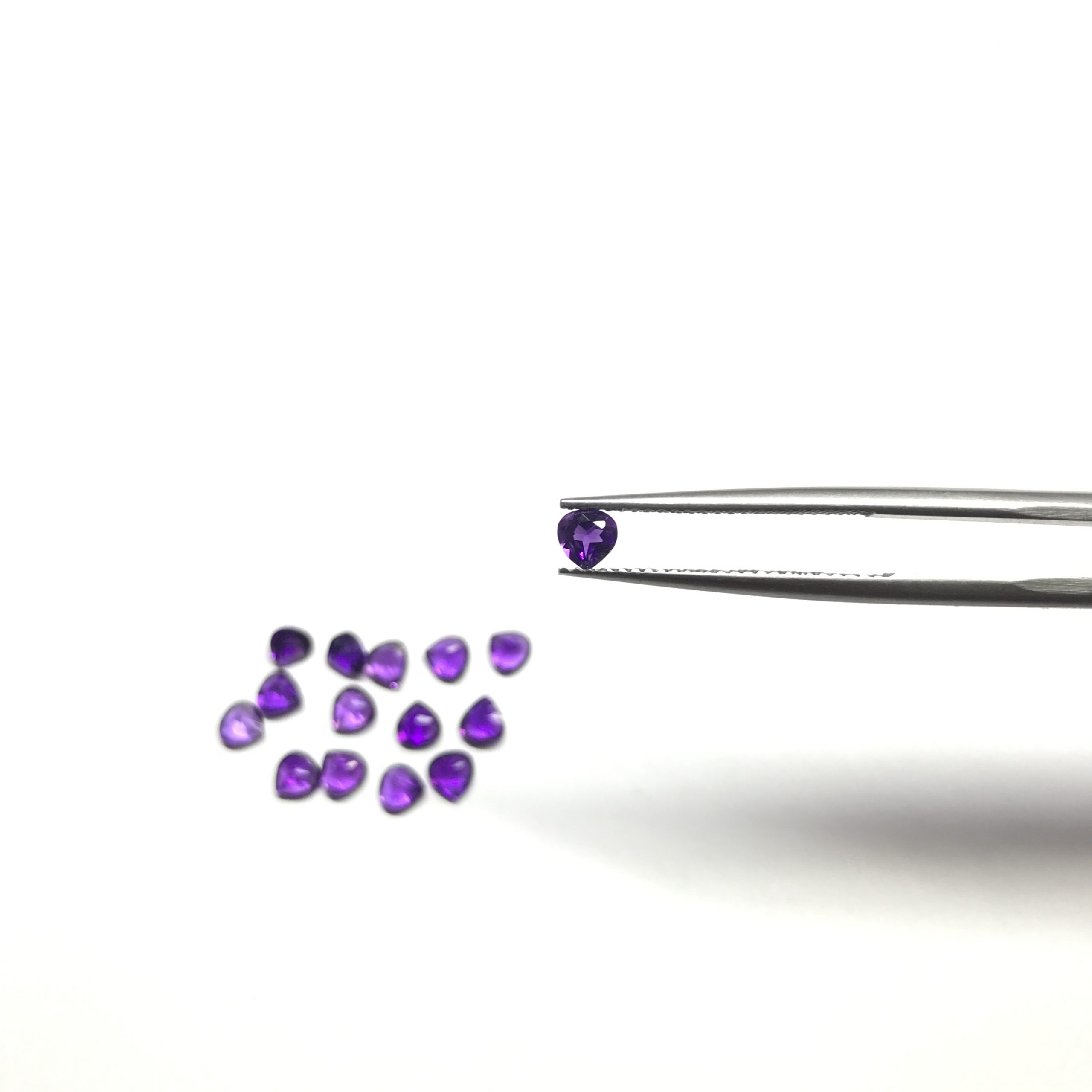 3mm Natural Amethyst Heart Faceted Gemstone