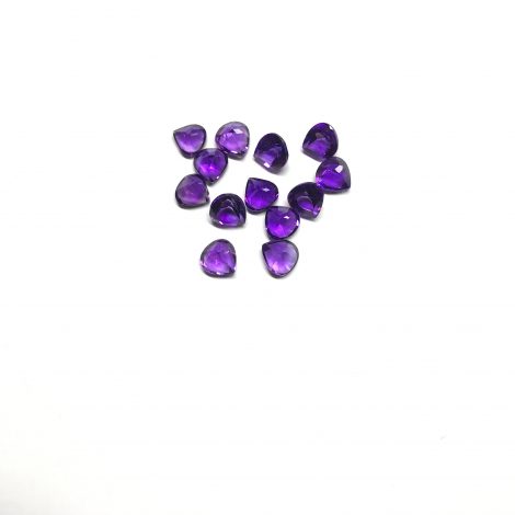 5mm Natural Amethyst Heart Faceted Gemstone