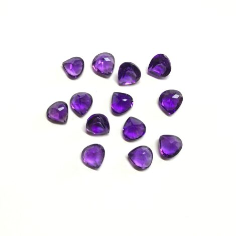 5mm Natural Amethyst Heart Faceted Gemstone
