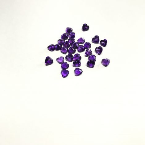 4mm Natural Amethyst Heart Faceted Gemstone
