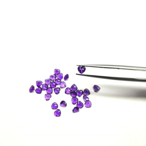 4mm Natural Amethyst Heart Faceted Gemstone