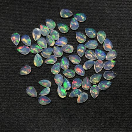 4x6mm Natural Ethiopian Opal Pear Faceted Gemstone