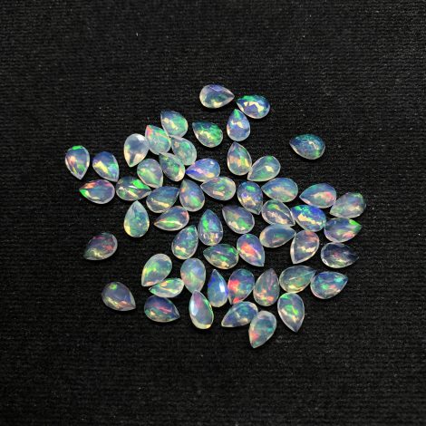 3x5mm Natural Ethiopian Opal Pear Faceted Gemstone