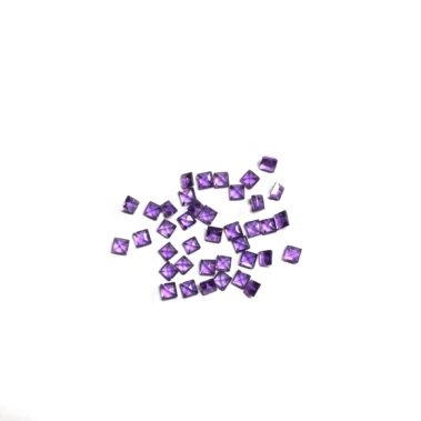 3mm Natural Amethyst Square Faceted Gemstone