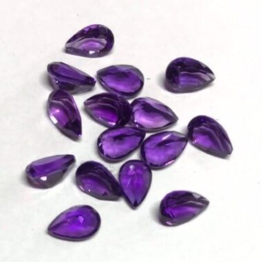 5x7mm Natural Amethyst Pear Faceted Gemstone