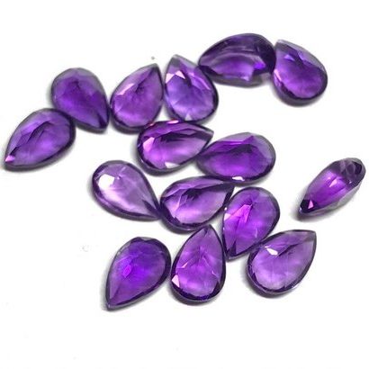 4x6mm Natural Amethyst Pear Faceted Gemstone