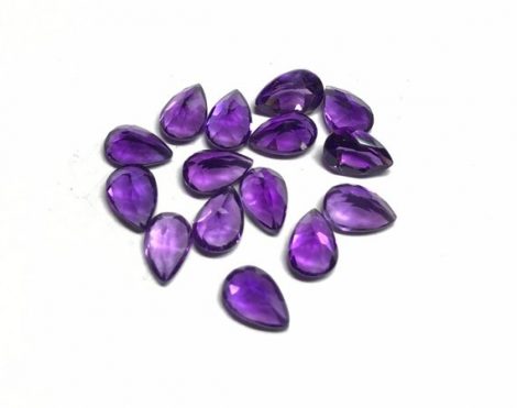4x6mm Natural Amethyst Pear Faceted Gemstone