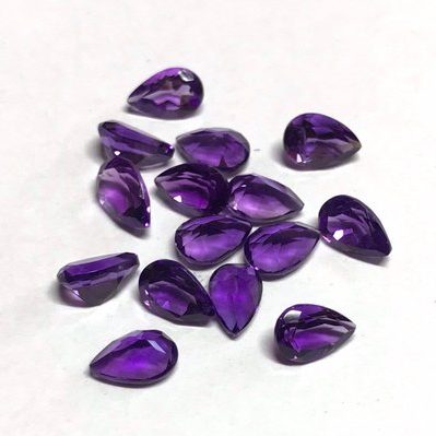 5x7mm Natural Amethyst Pear Faceted Gemstone