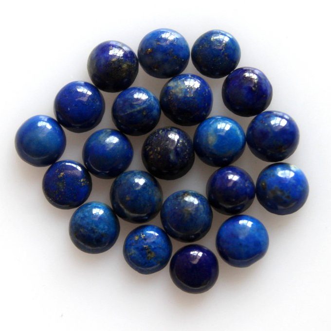 7mm Natural Lapis Lazuli Round Cabochon
