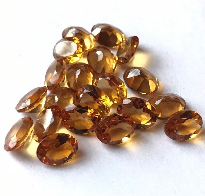 6x8mm Natural Citrine Oval Faceted Gemstone