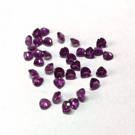 3mm Natural Rhodolite Garnet Heart Faceted Gemstone