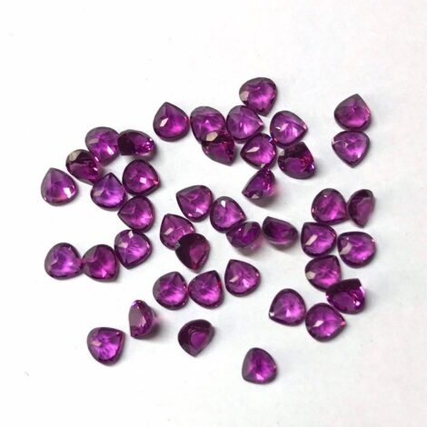 5mm Natural Rhodolite Garnet Heart Faceted Gemstone